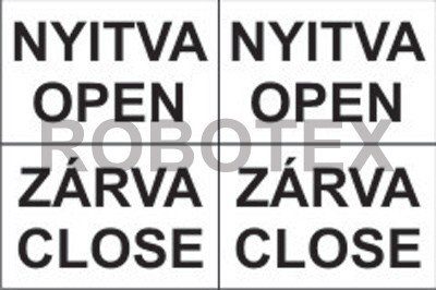 Nyitva-Open/Zárva-Closed matrica