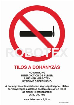 Dohányozni tilos! 4 nyelvű ANTSZ
