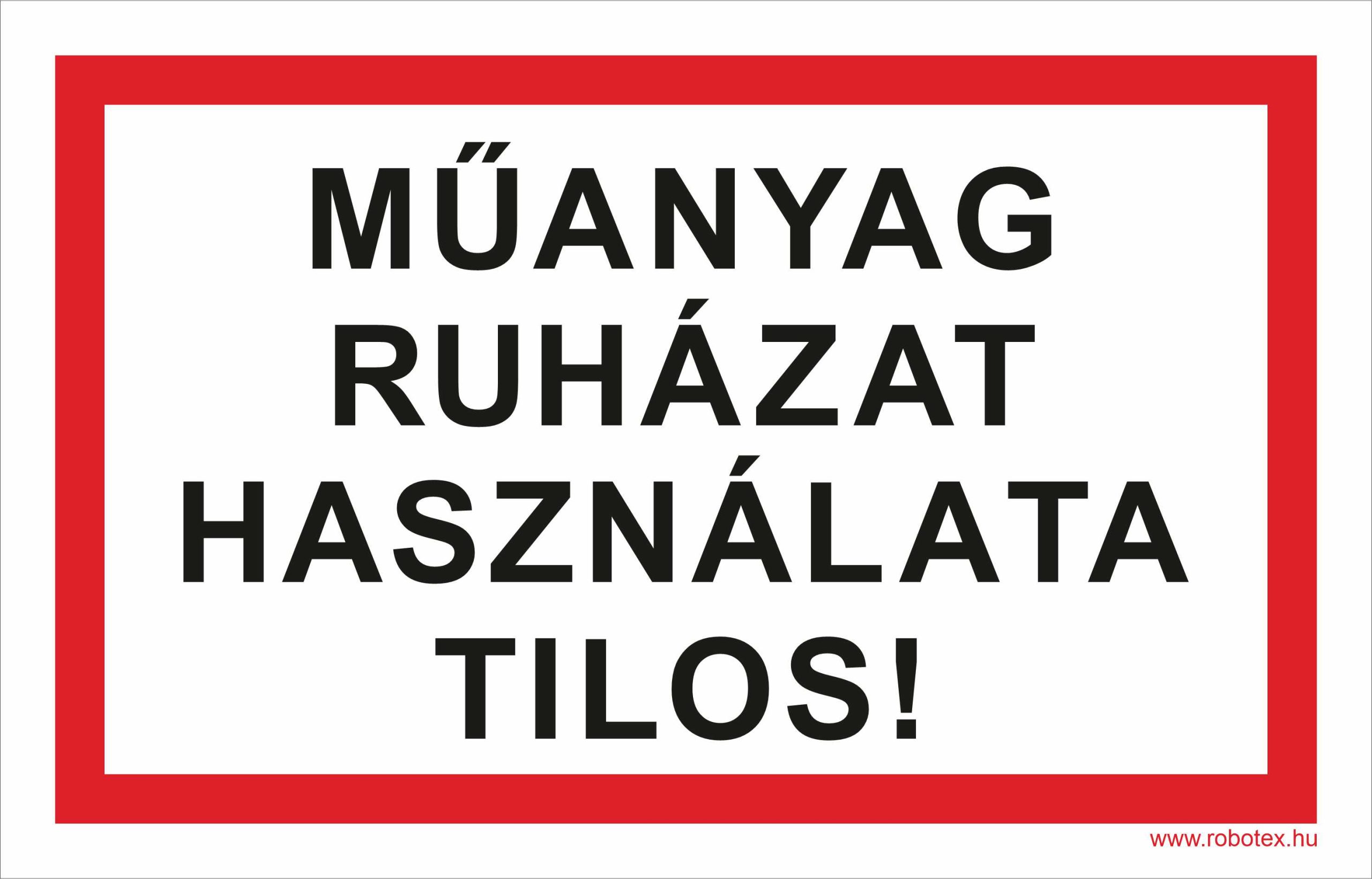 f20_2025 Műanyag ruházat használata tilos