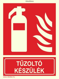 Tűzoltó készülék (ISO) piktogram+felirat